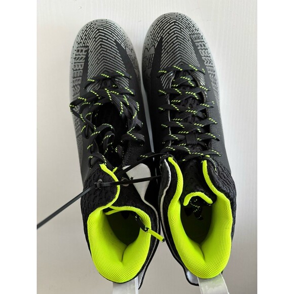 Under Armour Hammer MC 2.0 Football Cleat Black White Lace-Up Football Cleats 12 - Picture 2 of 9